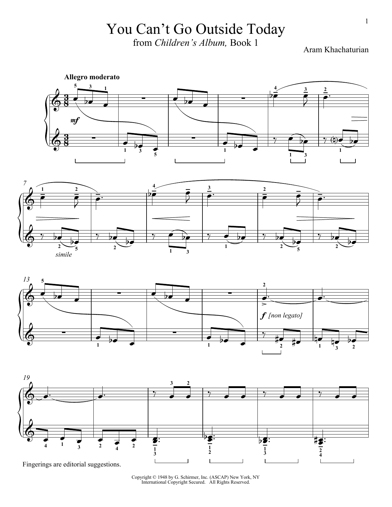 Learn to play Aram Khachaturian Ivan Can't Go Out Today sheet music for Piano Solo in minutes. Price: 7.8900$ Aram Khachaturian Ivan Can't Go Out Today sheet music notes and chords arranged for Piano Solo