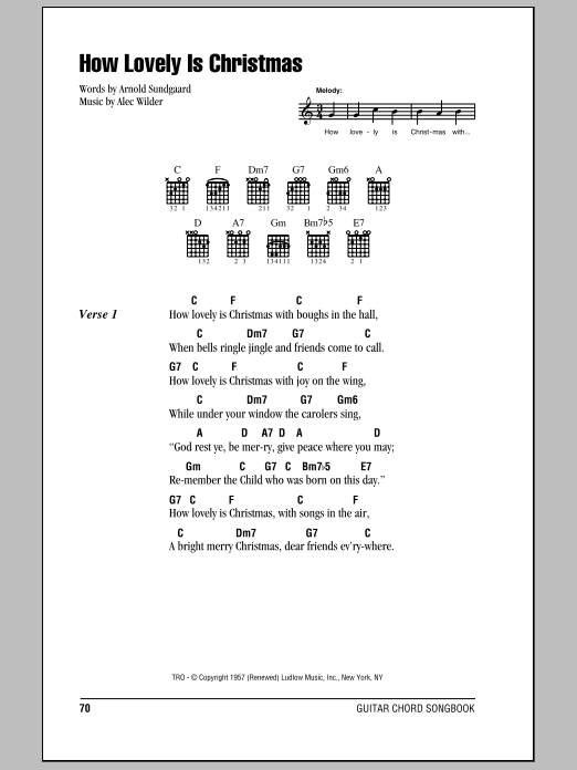 Alec Wilder How Lovely Is Christmas sheet music notes and chords. Download Printable PDF.