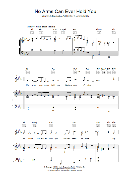 Art Crafer No Arms Can Ever Hold You sheet music notes and chords. Download Printable PDF.