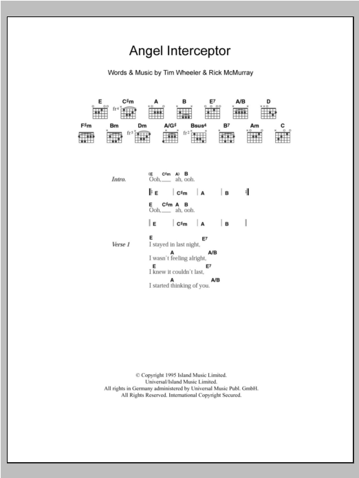 Ash Angel Interceptor sheet music notes and chords. Download Printable PDF.