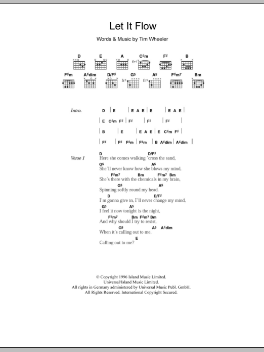 Ash Let It Flow sheet music notes and chords. Download Printable PDF.