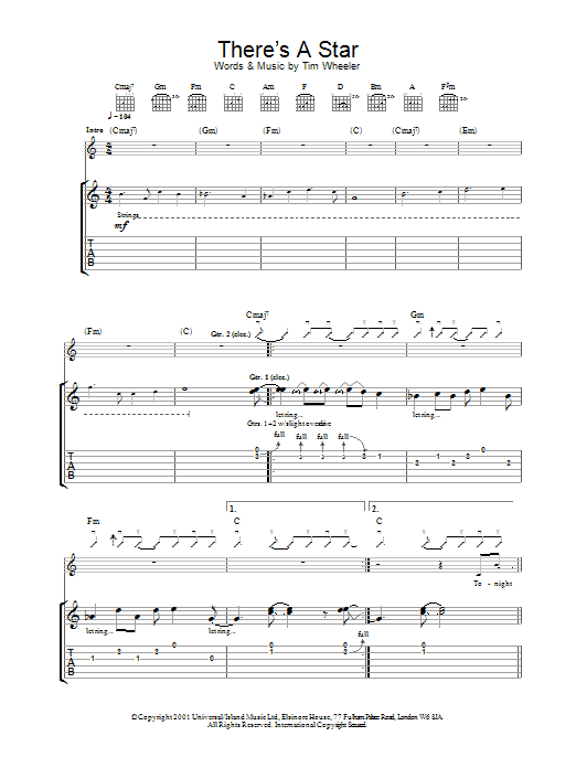 Learn to play Ash There's A Star sheet music for Guitar Tab in minutes. Price: 7.8900$ Ash There's A Star sheet music notes and chords arranged for Guitar Tab