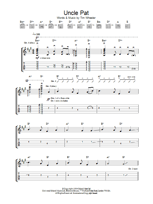 Learn to play Ash Uncle Pat sheet music for Guitar Tab in minutes. Price: 7.8900$ Ash Uncle Pat sheet music notes and chords arranged for Guitar Tab