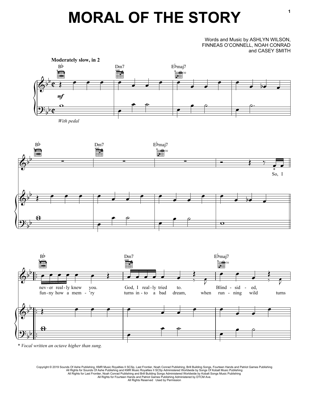 Ashe Moral Of The Story sheet music notes and chords. Download Printable PDF.