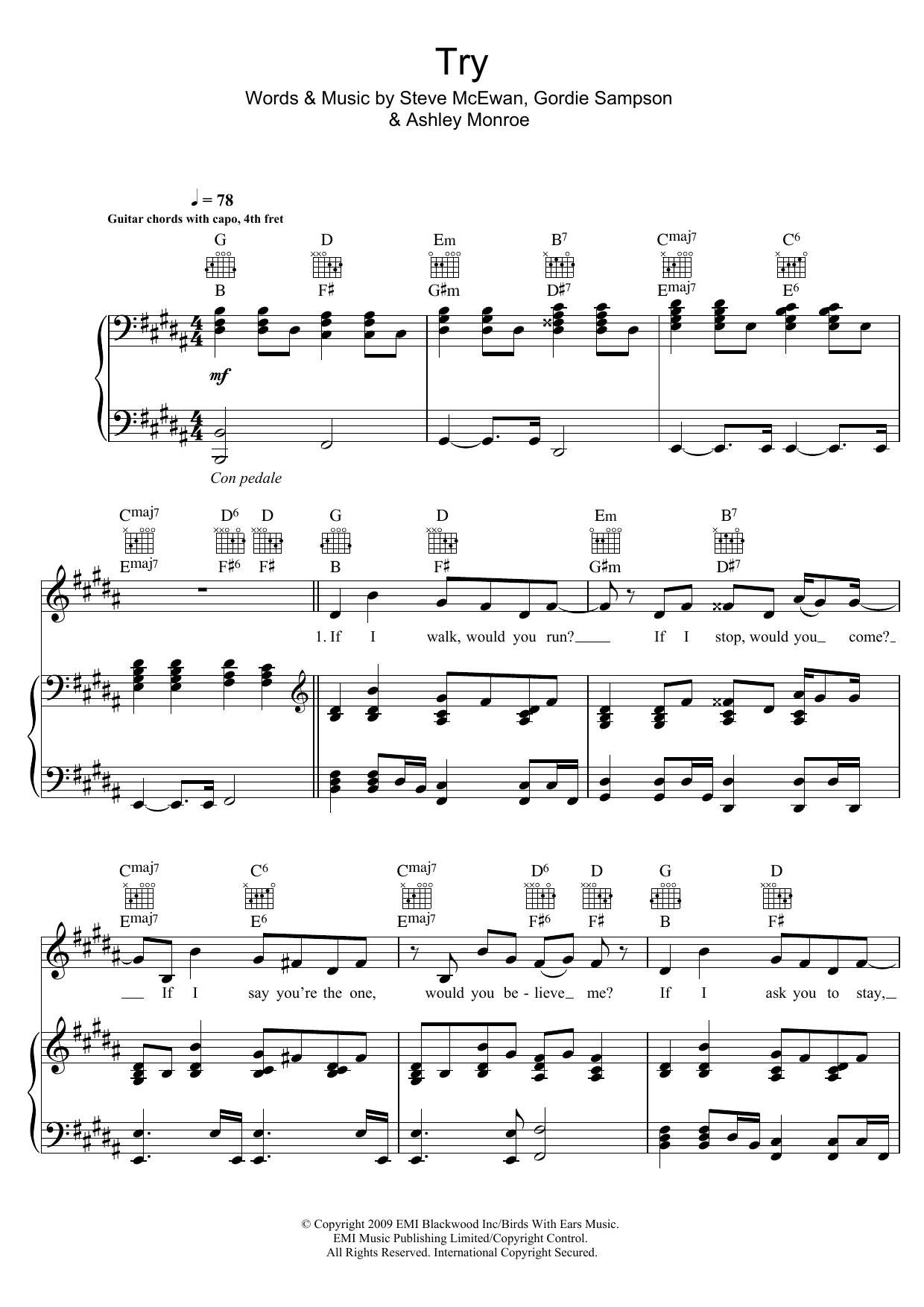 Learn to play Asher Monroe Try sheet music for Piano, Vocal & Guitar Chords in minutes. Price: 7.8900$ Asher Monroe Try sheet music notes and chords arranged for Piano, Vocal & Guitar Chords