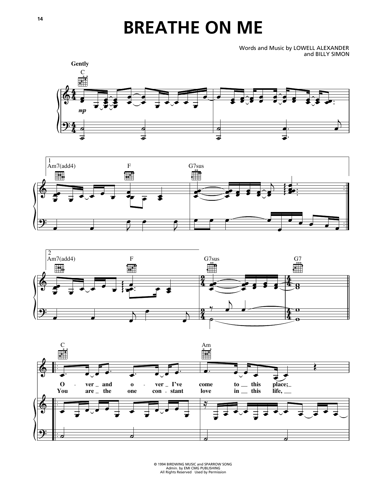 Ashton, Becker, & Dente Breathe On Me sheet music notes and chords arranged for Piano, Vocal & Guitar Chords (Right-Hand Melody)