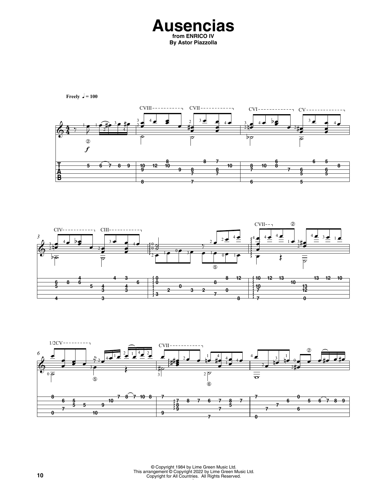 Astor Piazzolla Ausencias (arr. Celil Refik Kaya) sheet music notes and chords. Download Printable PDF.