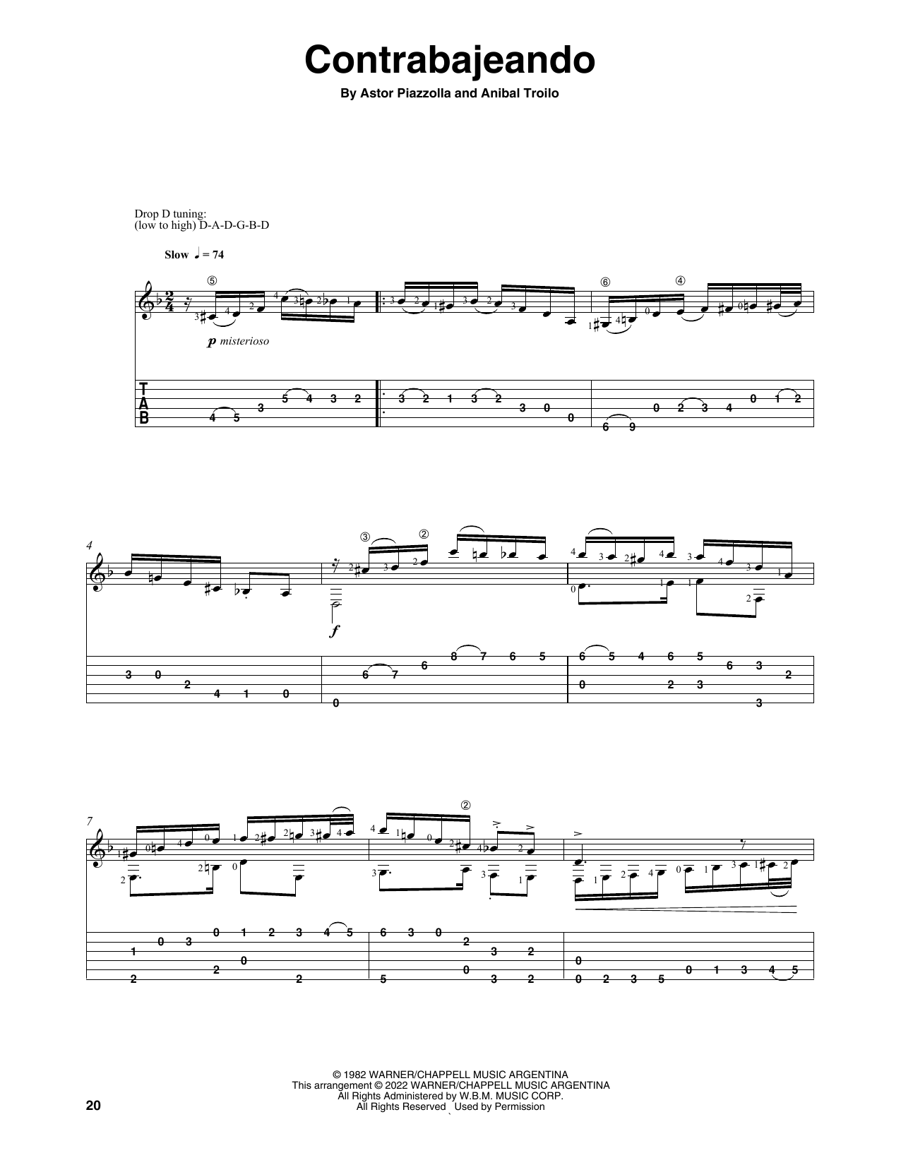 Astor Piazzolla Contrabajeando (arr. Celil Refik Kaya) sheet music notes and chords. Download Printable PDF.