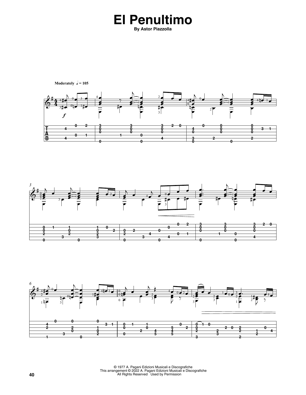 Astor Piazzolla El Penultimo (arr. Celil Refik Kaya) sheet music notes and chords. Download Printable PDF.