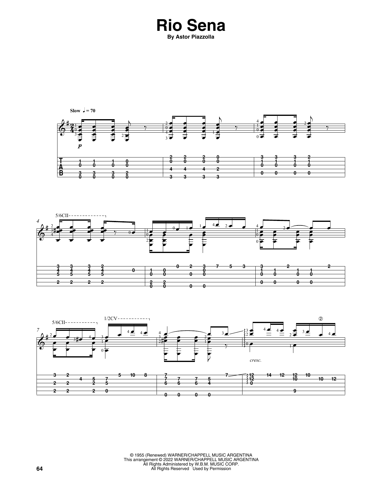 Astor Piazzolla Rio Sena (arr. Celil Refik Kaya) sheet music notes and chords. Download Printable PDF.