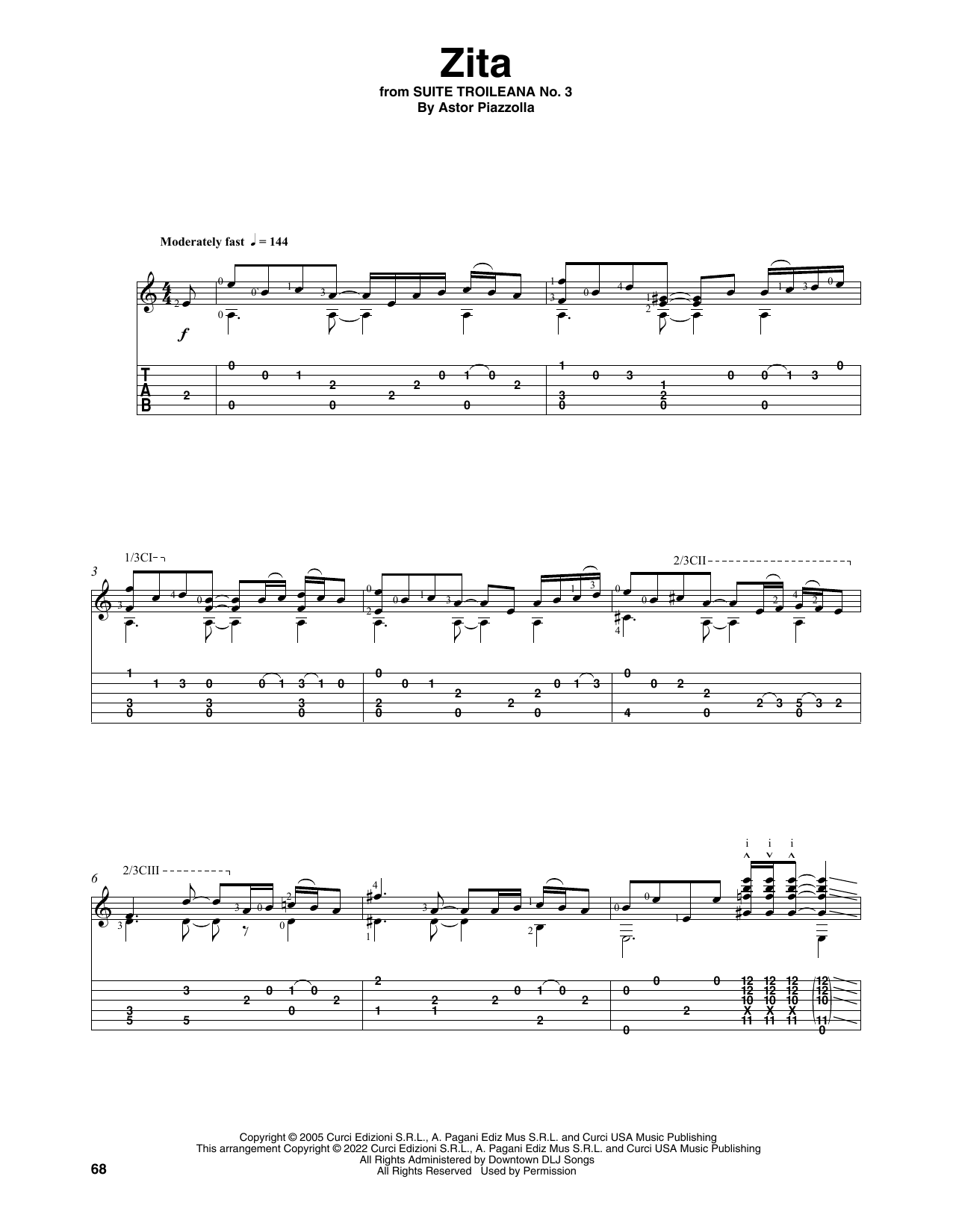 Astor Piazzolla Zita (arr. Celil Refik Kaya) sheet music notes and chords. Download Printable PDF.