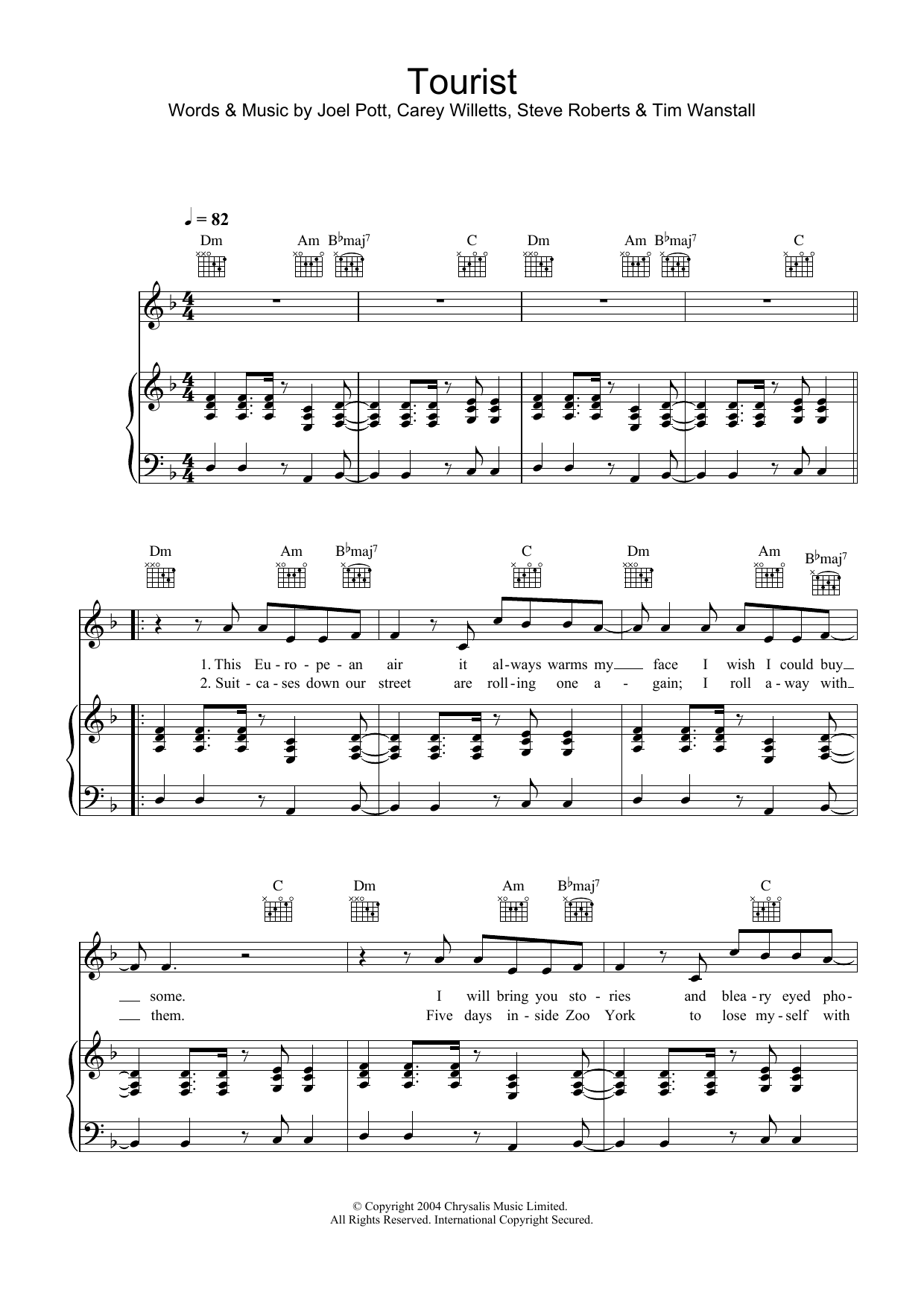 Learn to play Athlete Tourist sheet music for Piano, Vocal & Guitar Chords in minutes. Price: 7.8900$ Athlete Tourist sheet music notes and chords arranged for Piano, Vocal & Guitar Chords