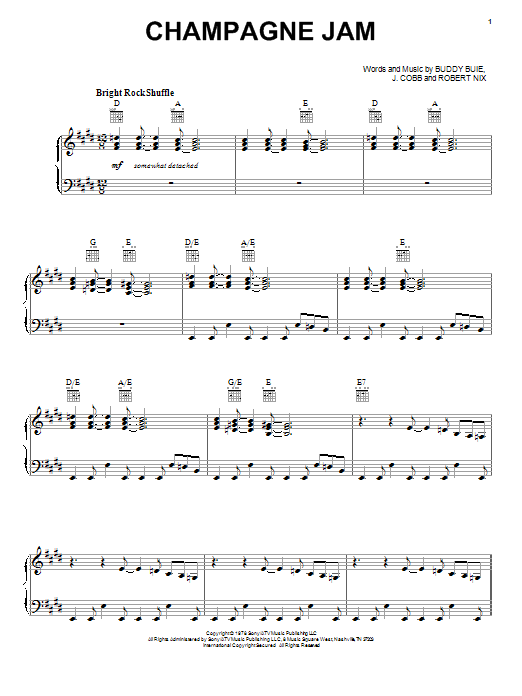 Atlanta Rhythm Section Champagne Jam sheet music notes and chords. Download Printable PDF.