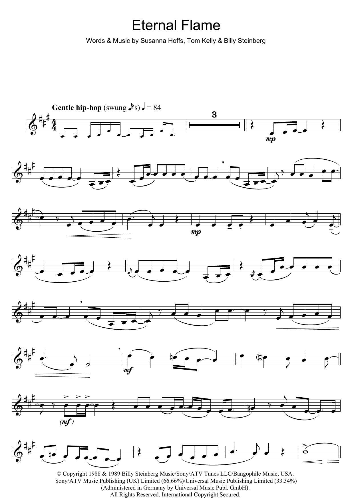 Atomic Kitten Eternal Flame sheet music notes and chords. Download Printable PDF.