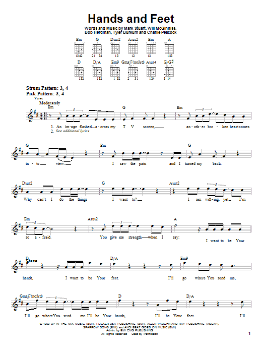 Audio Adrenaline Hands And Feet sheet music notes and chords. Download Printable PDF.