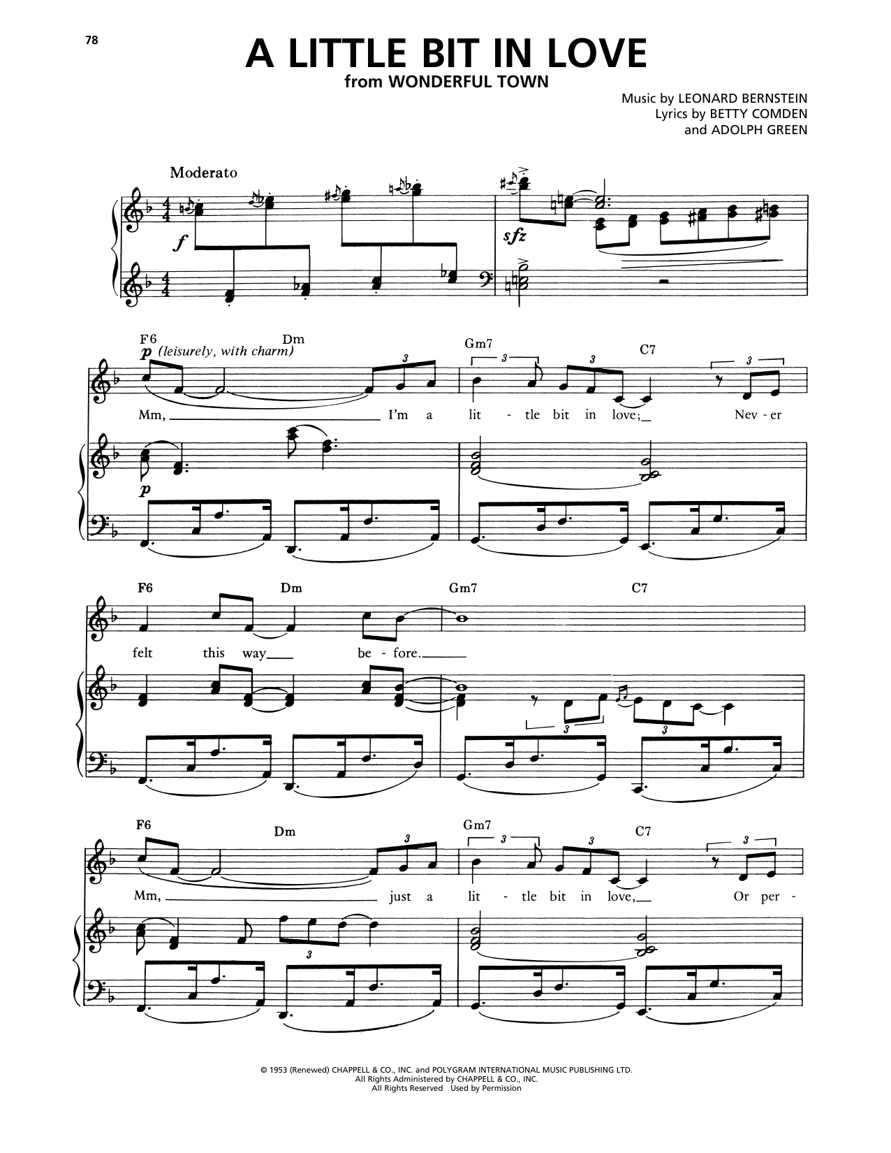 Learn to play Audra McDonald A Little Bit In Love (from Wonderful Town) sheet music for Piano & Vocal in minutes. Price: 7.8900$ Audra McDonald A Little Bit In Love (from Wonderful Town) sheet music notes and chords arranged for Piano & Vocal