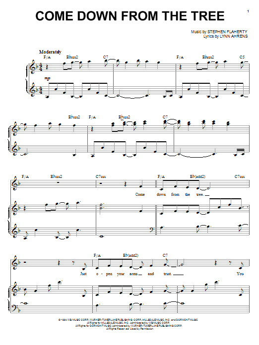 Audra McDonald Come Down From The Tree sheet music notes and chords. Download Printable PDF.