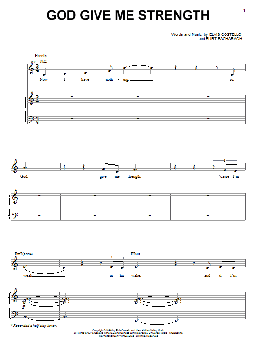 Learn to play Audra McDonald God Give Me Strength sheet music for Piano & Vocal in minutes. Price: 7.8900$ Audra McDonald God Give Me Strength sheet music notes and chords arranged for Piano & Vocal