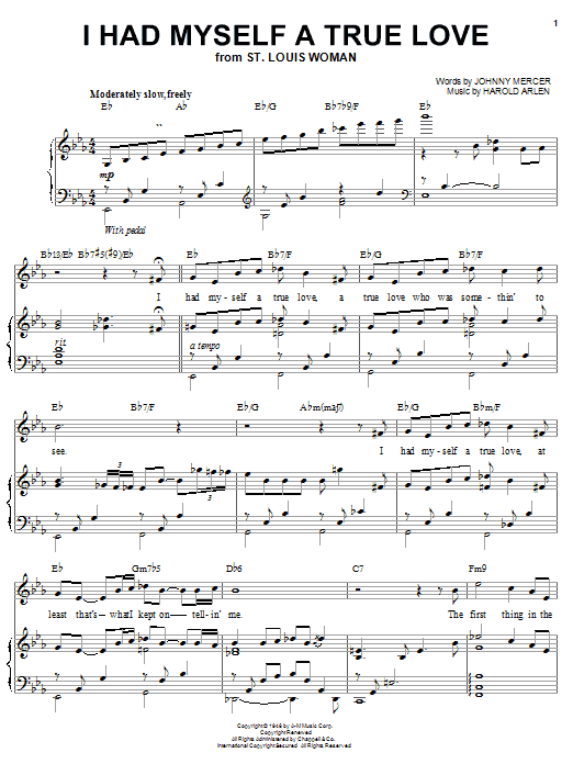 Learn to play Audra McDonald I Had Myself A True Love sheet music for Piano, Vocal & Guitar Chords (Right-Hand Melody) in minutes. Price: 7.8900$ Audra McDonald I Had Myself A True Love sheet music notes and chords arranged for Piano, Vocal & Guitar Chords (Right-Hand Melody)