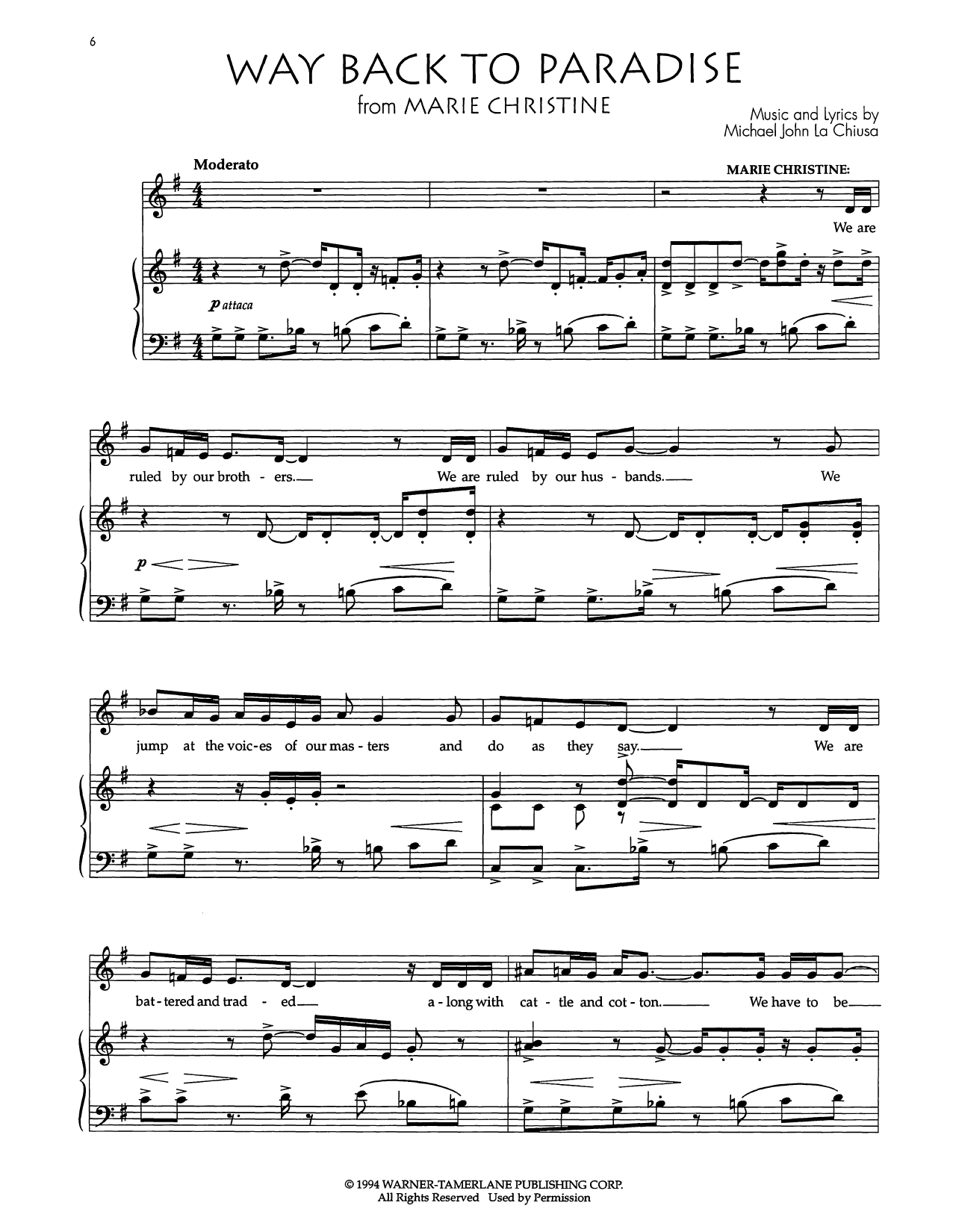 Learn to play Audra McDonald Way Back To Paradise sheet music for Piano & Vocal in minutes. Price: 7.8900$ Audra McDonald Way Back To Paradise sheet music notes and chords arranged for Piano & Vocal