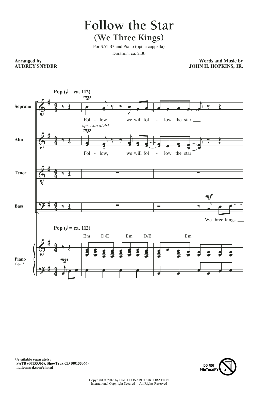 Audrey Snyder Follow The Star sheet music notes and chords. Download Printable PDF.