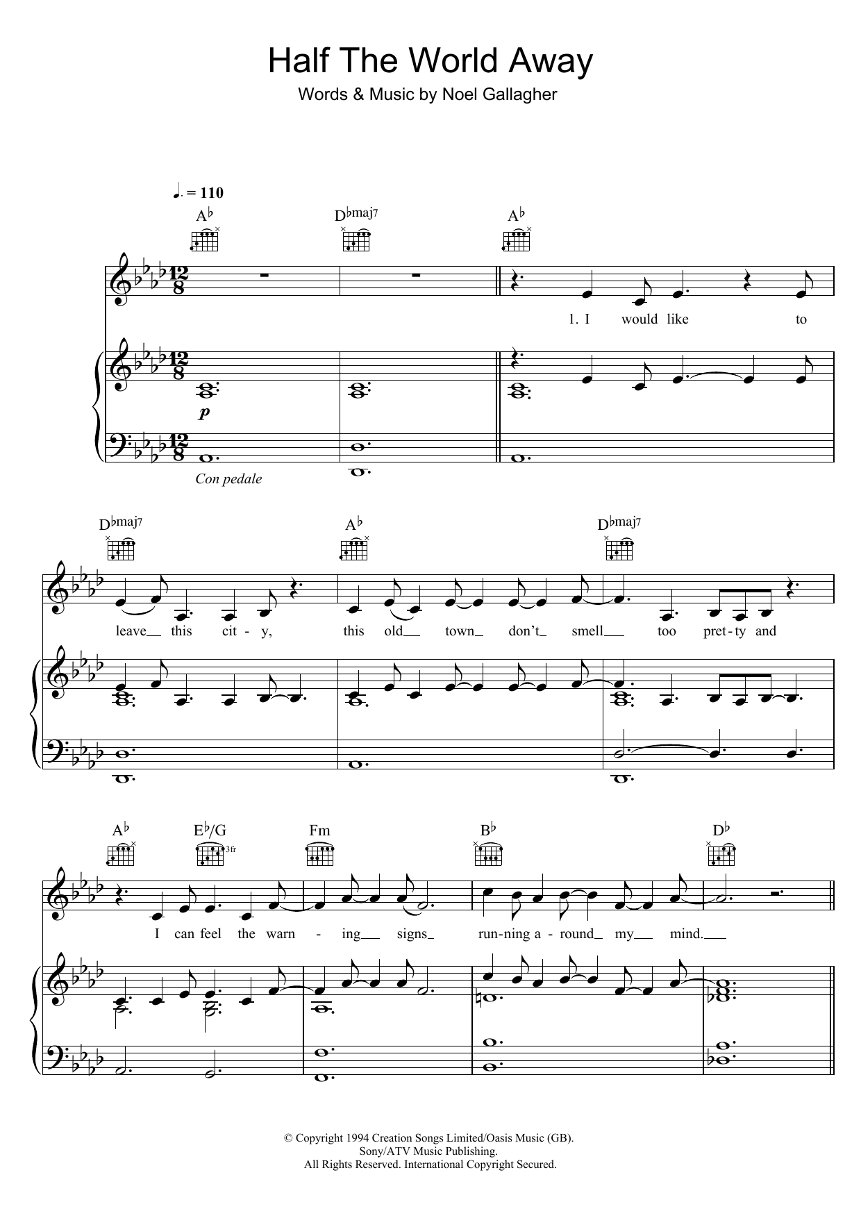 Aurora Half The World Away sheet music notes and chords. Download Printable PDF.