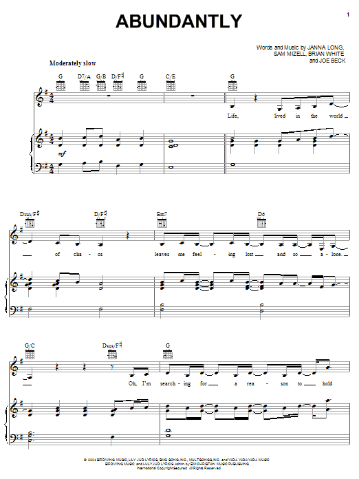 Learn to play Avalon Abundantly sheet music for Piano, Vocal & Guitar Chords (Right-Hand Melody) in minutes. Price: 7.8900$ Avalon Abundantly sheet music notes and chords arranged for Piano, Vocal & Guitar Chords (Right-Hand Melody)