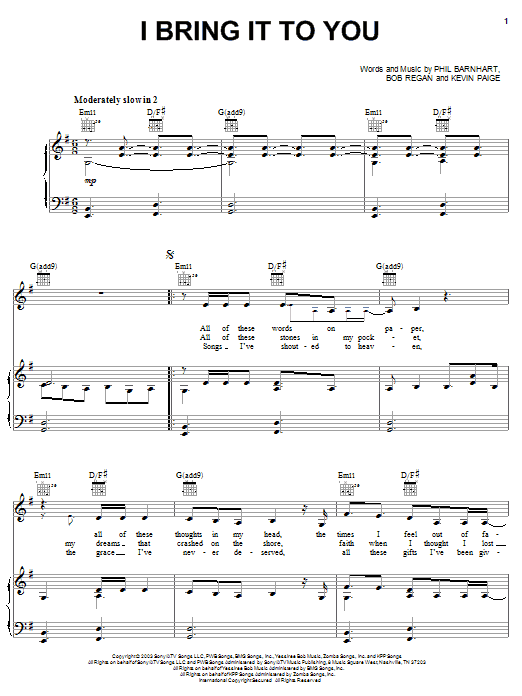 Learn to play Avalon I Bring It To You sheet music for Piano, Vocal & Guitar Chords (Right-Hand Melody) in minutes. Price: 7.8900$ Avalon I Bring It To You sheet music notes and chords arranged for Piano, Vocal & Guitar Chords (Right-Hand Melody)
