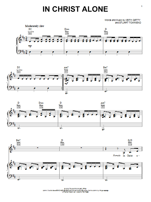 Avalon In Christ Alone sheet music notes and chords. Download Printable PDF.