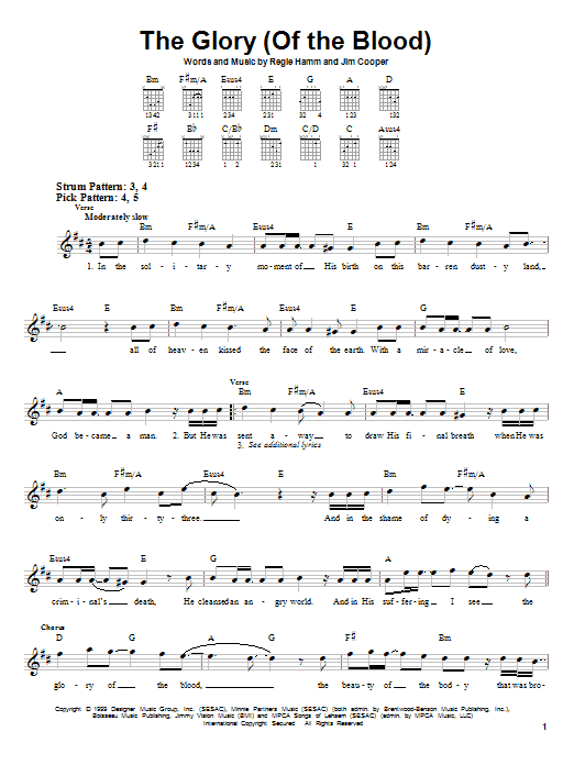 Avalon The Glory (Of The Blood) sheet music notes and chords. Download Printable PDF.