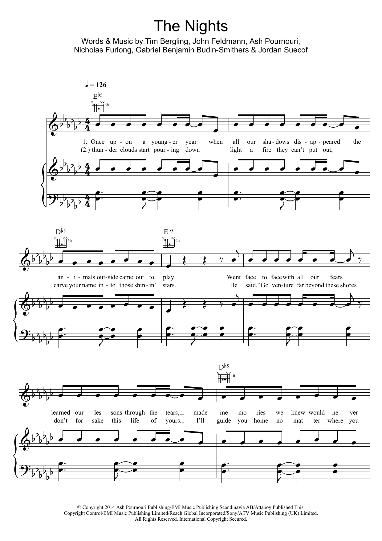 Avicii The Nights sheet music notes and chords. Download Printable PDF.