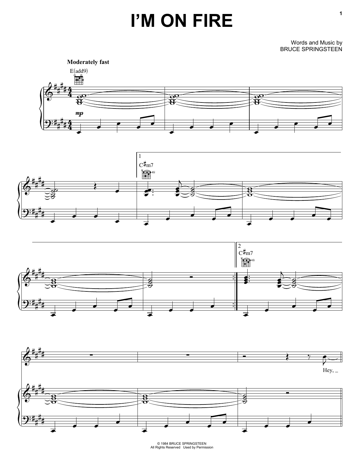 Awolnation I'm On Fire sheet music notes and chords. Download Printable PDF.