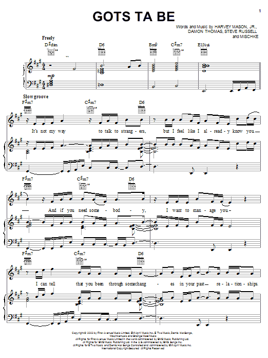 Learn to play B2K Gots Ta Be sheet music for Piano, Vocal & Guitar Chords (Right-Hand Melody) in minutes. Price: 7.8900$ B2K Gots Ta Be sheet music notes and chords arranged for Piano, Vocal & Guitar Chords (Right-Hand Melody)