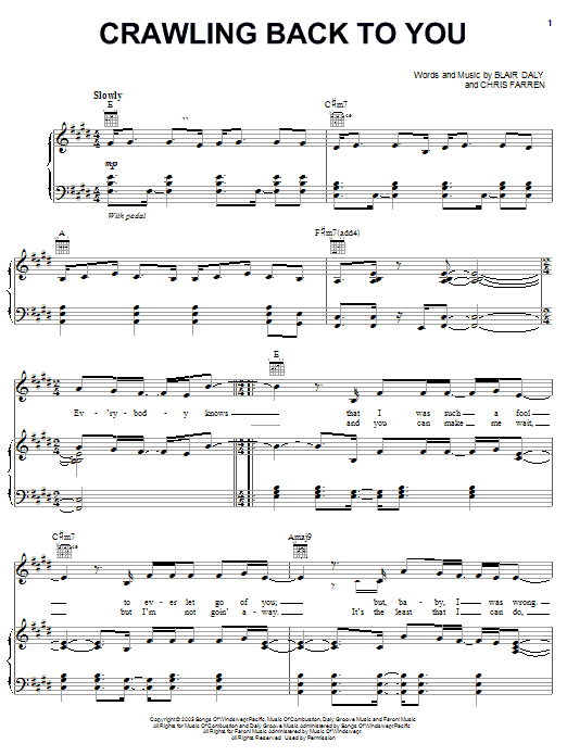 Learn to play Backstreet Boys Crawling Back To You sheet music for Piano, Vocal & Guitar Chords (Right-Hand Melody) in minutes. Price: 7.8900$ Backstreet Boys Crawling Back To You sheet music notes and chords arranged for Piano, Vocal & Guitar Chords (Right-Hand Melody)