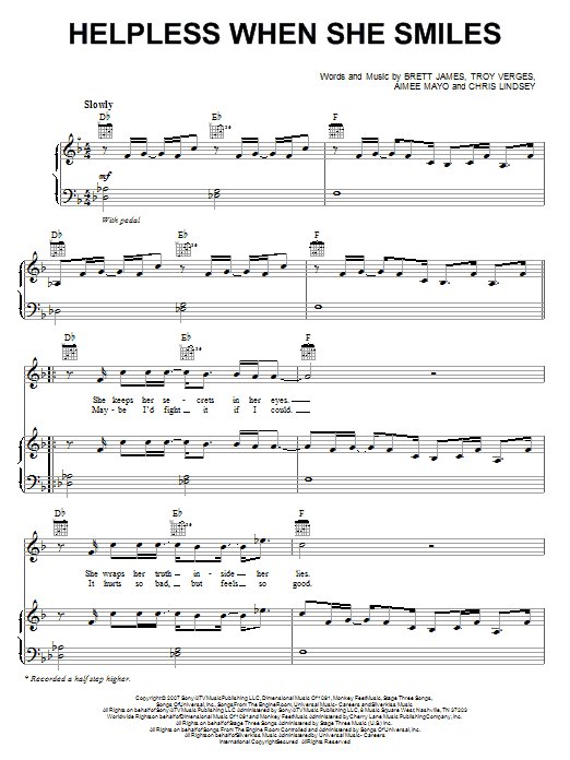 Learn to play Backstreet Boys Helpless When She Smiles sheet music for Piano, Vocal & Guitar Chords (Right-Hand Melody) in minutes. Price: 7.8900$ Backstreet Boys Helpless When She Smiles sheet music notes and chords arranged for Piano, Vocal & Guitar Chords (Right-Hand Melody)