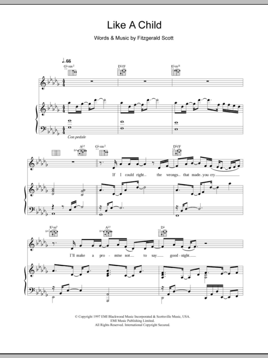 Learn to play Backstreet Boys Like A Child sheet music for Piano, Vocal & Guitar Chords in minutes. Price: 7.8900$ Backstreet Boys Like A Child sheet music notes and chords arranged for Piano, Vocal & Guitar Chords