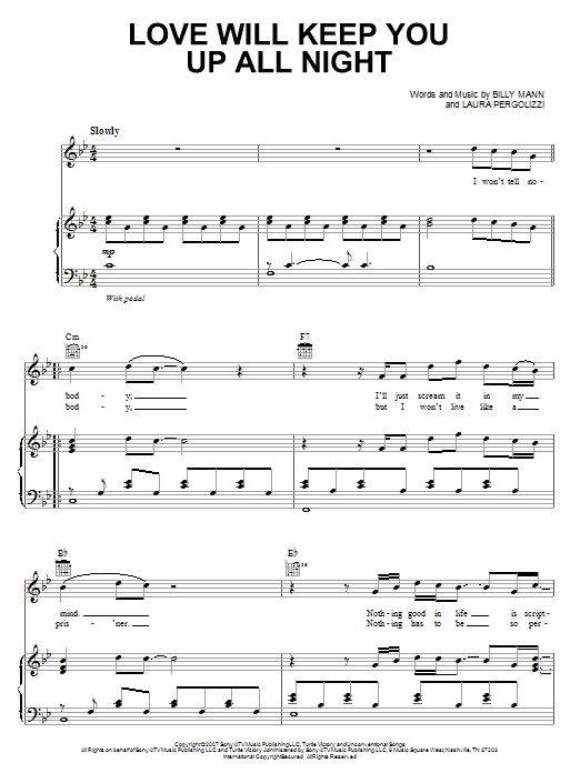 Learn to play Backstreet Boys Love Will Keep You Up All Night sheet music for Piano, Vocal & Guitar Chords (Right-Hand Melody) in minutes. Price: 7.8900$ Backstreet Boys Love Will Keep You Up All Night sheet music notes and chords arranged for Piano, Vocal & Guitar Chords (Right-Hand Melody)