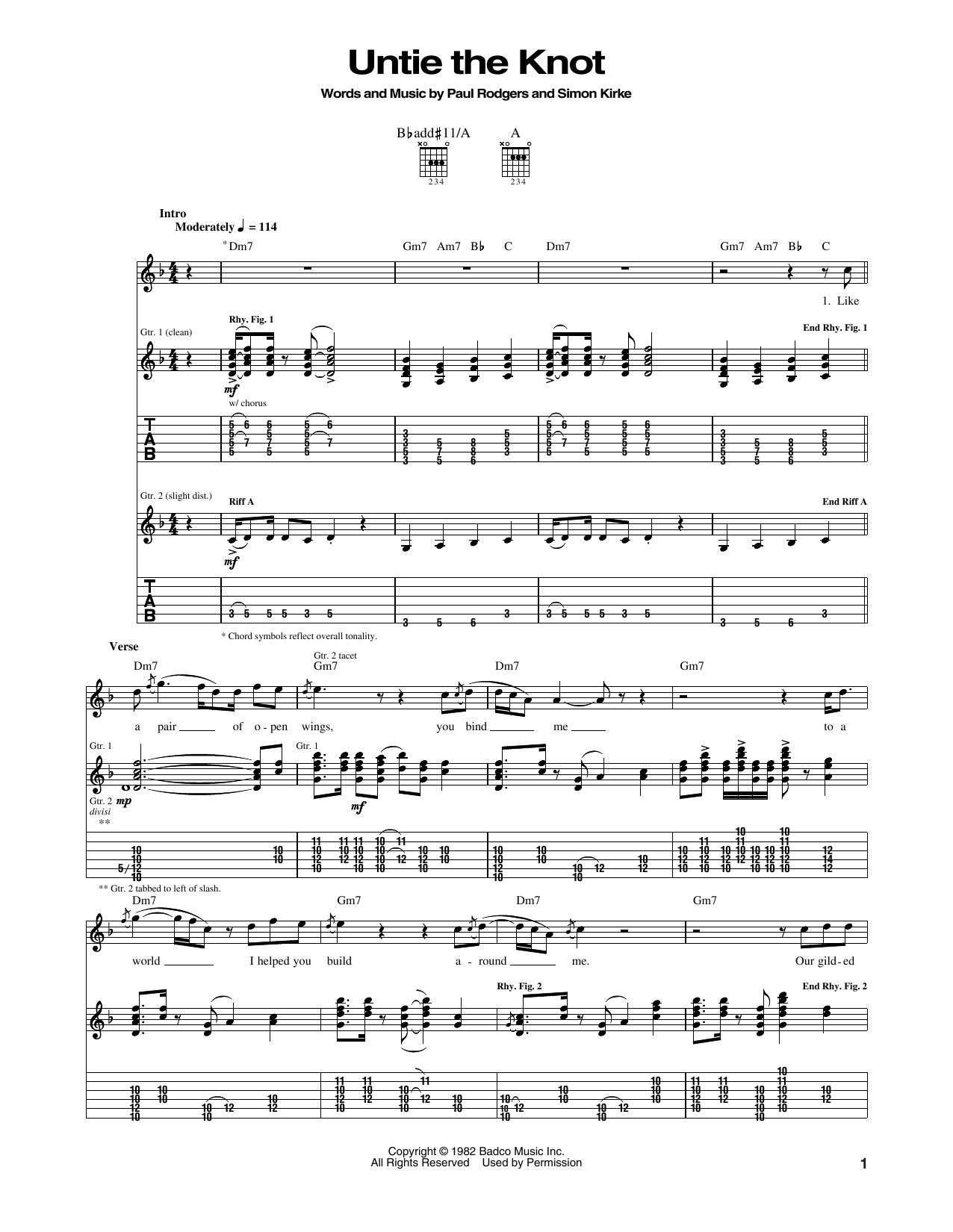 Learn to play Bad Company Untie The Knot sheet music for Guitar Tab in minutes. Price: 7.8900$ Bad Company Untie The Knot sheet music notes and chords arranged for Guitar Tab