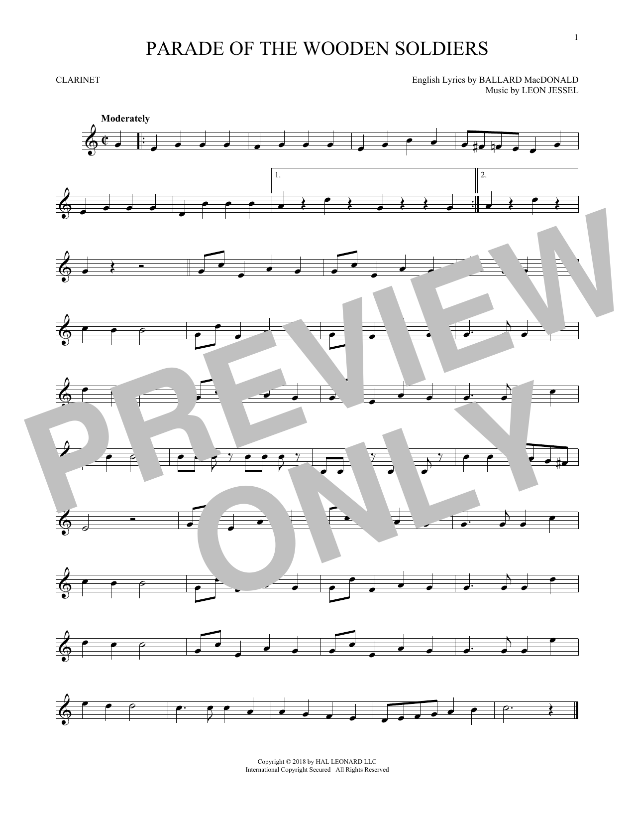 Ballard MacDonald and Leon Jessel Parade Of The Wooden Soldiers sheet music notes and chords. Download Printable PDF.