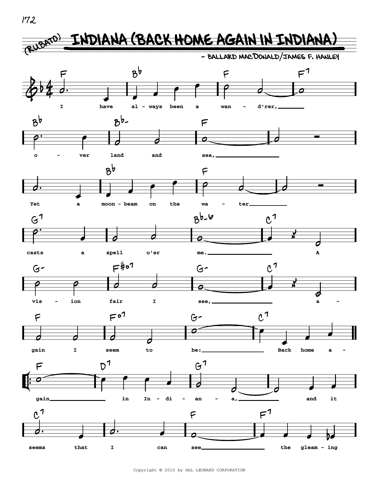 Ballard MacDonald Indiana (Back Home Again In Indiana) (arr. Robert Rawlins) sheet music notes and chords. Download Printable PDF.