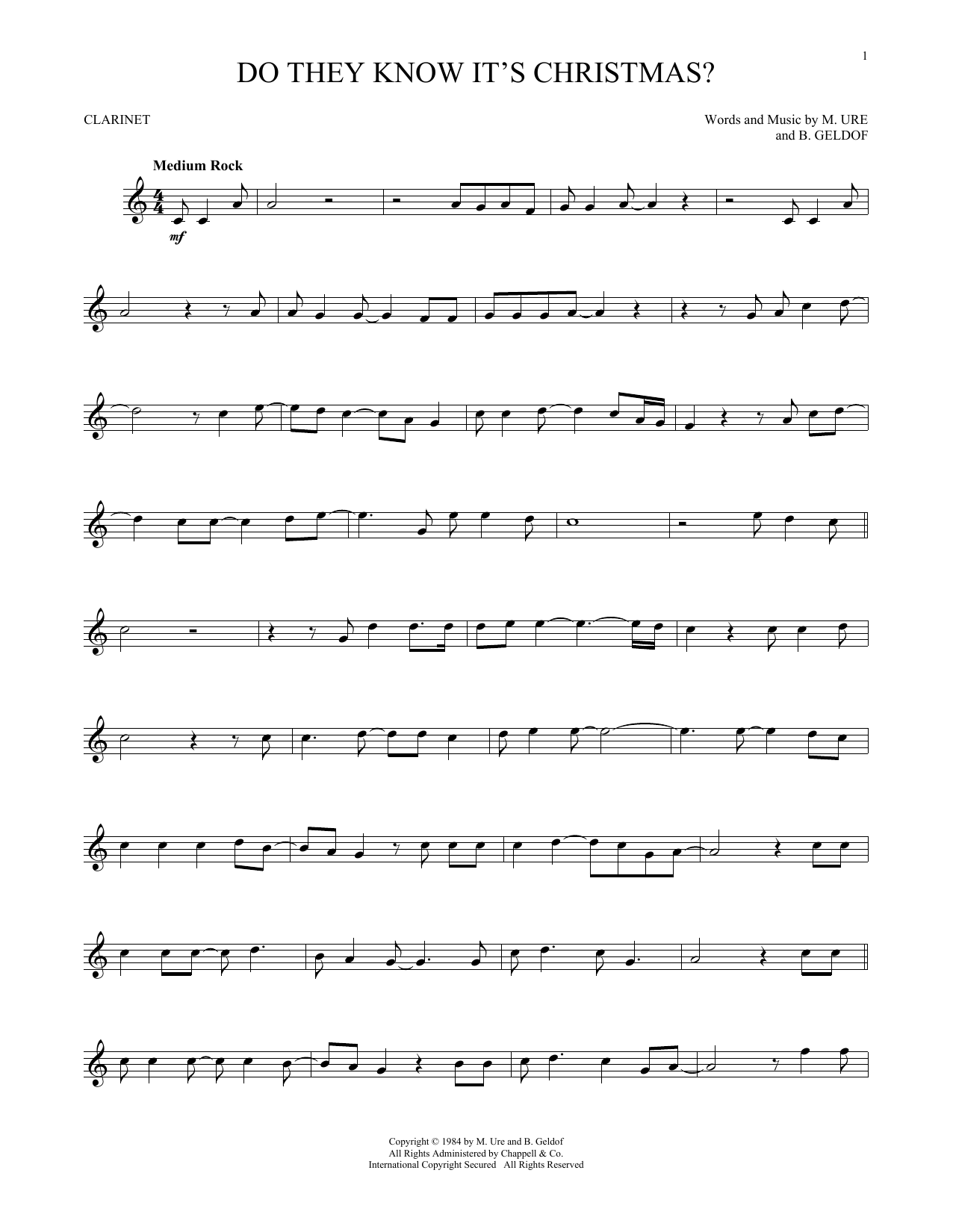 Bob Geldof & Midge Ure Do They Know It's Christmas? (Feed The World) sheet music notes and chords. Download Printable PDF.