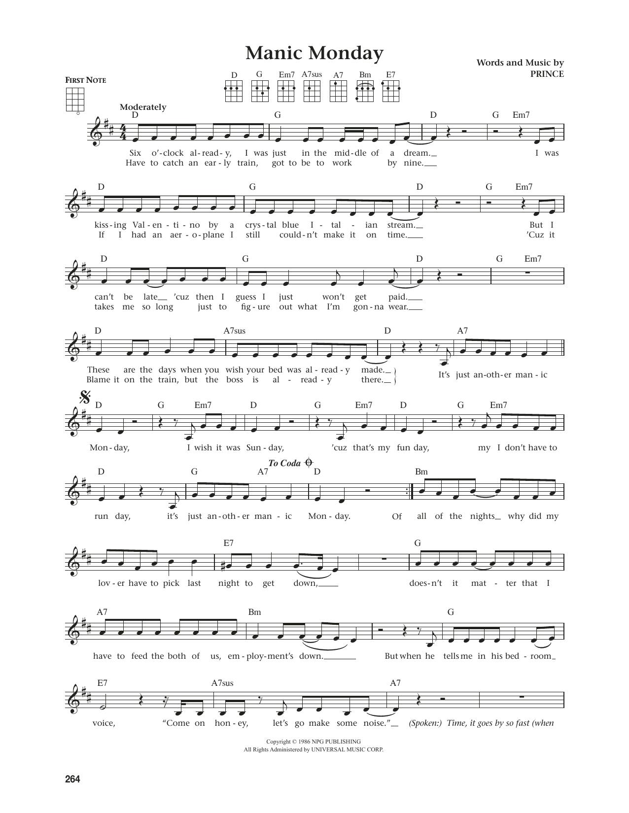 Bangles Manic Monday (from The Daily Ukulele) (arr. Jim Beloff) sheet music notes and chords. Download Printable PDF.