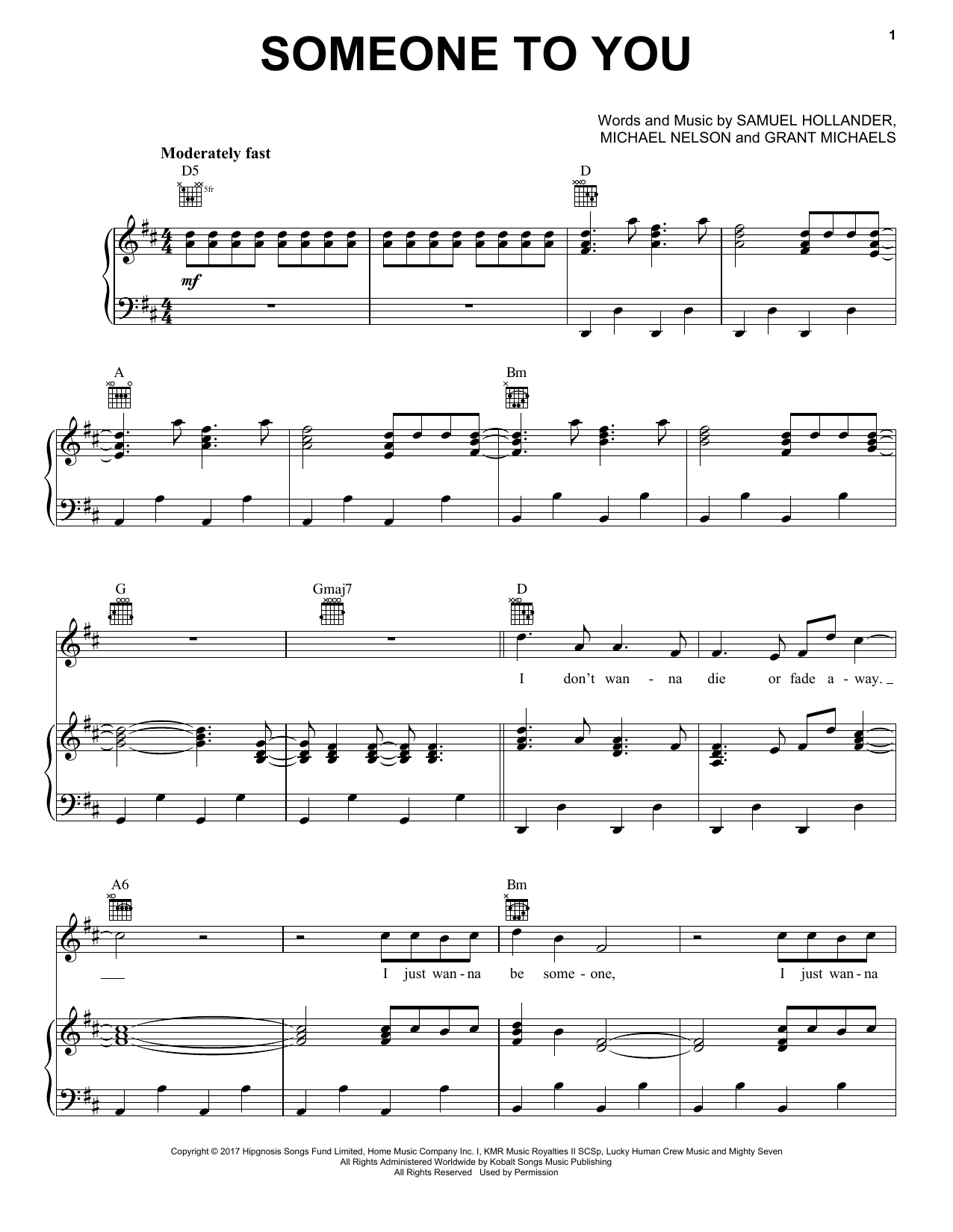 BANNERS Someone To You sheet music notes and chords. Download Printable PDF.