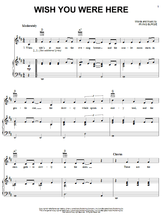 Learn to play Barbara Mandrell Wish You Were Here sheet music for Piano, Vocal & Guitar Chords (Right-Hand Melody) in minutes. Price: 7.8900$ Barbara Mandrell Wish You Were Here sheet music notes and chords arranged for Piano, Vocal & Guitar Chords (Right-Hand Melody)