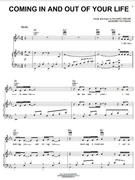 Barbra Streisand Coming In And Out Of Your Life sheet music notes and chords arranged for Piano, Vocal & Guitar Chords (Right-Hand Melody)
