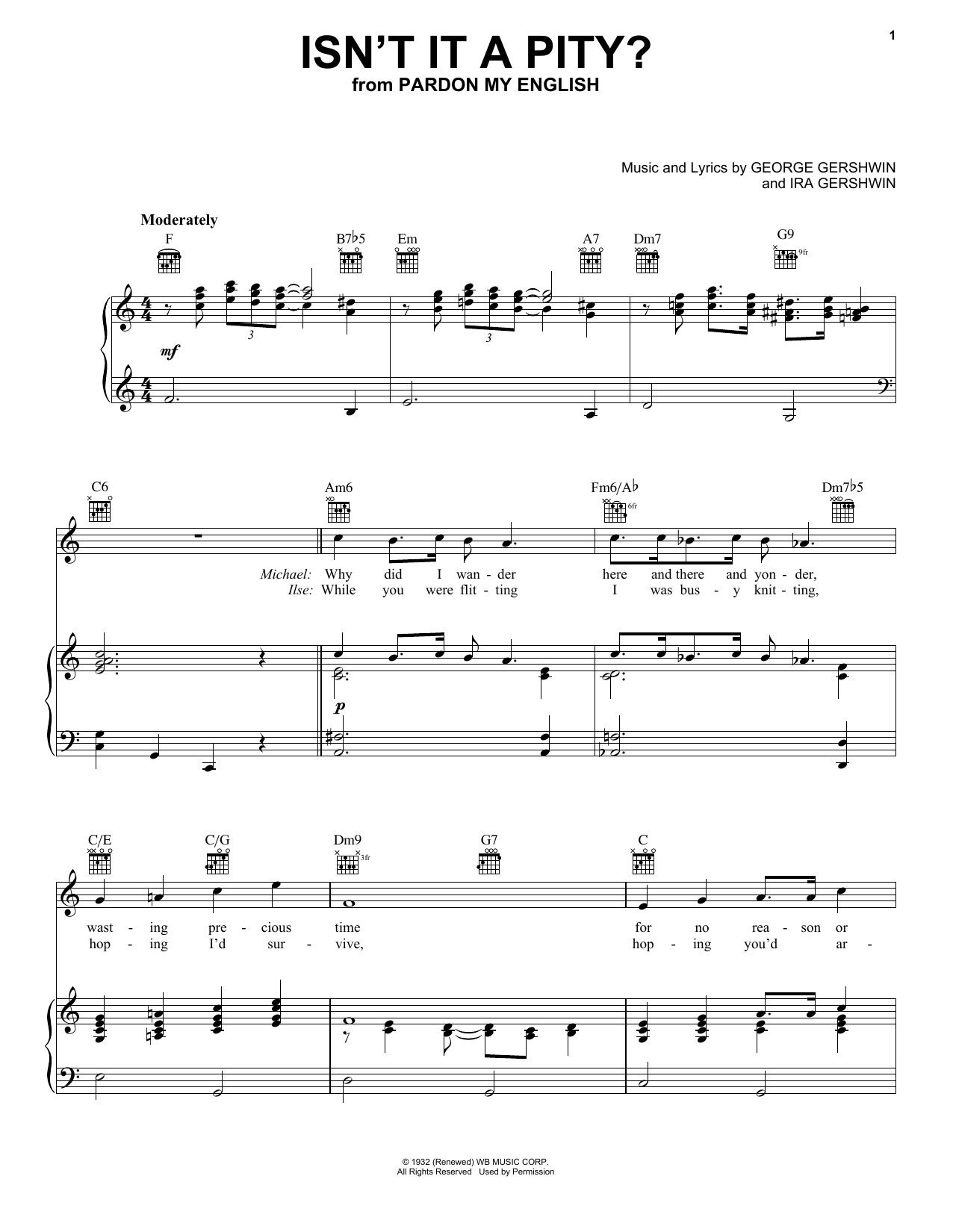 Learn to play Barbra Streisand Isn't It A Pity? sheet music for Piano, Vocal & Guitar Chords (Right-Hand Melody) in minutes. Price: 7.8900$ Barbra Streisand Isn't It A Pity? sheet music notes and chords arranged for Piano, Vocal & Guitar Chords (Right-Hand Melody)