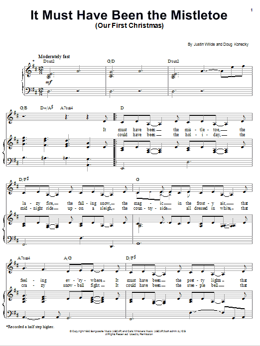 Learn to play Barbra Streisand It Must Have Been The Mistletoe (Our First Christmas) sheet music for Piano, Vocal & Guitar Chords (Right-Hand Melody) in minutes. Price: 7.8900$ Barbra Streisand It Must Have Been The Mistletoe (Our First Christmas) sheet music notes and chords arranged for Piano, Vocal & Guitar Chords (Right-Hand Melody)
