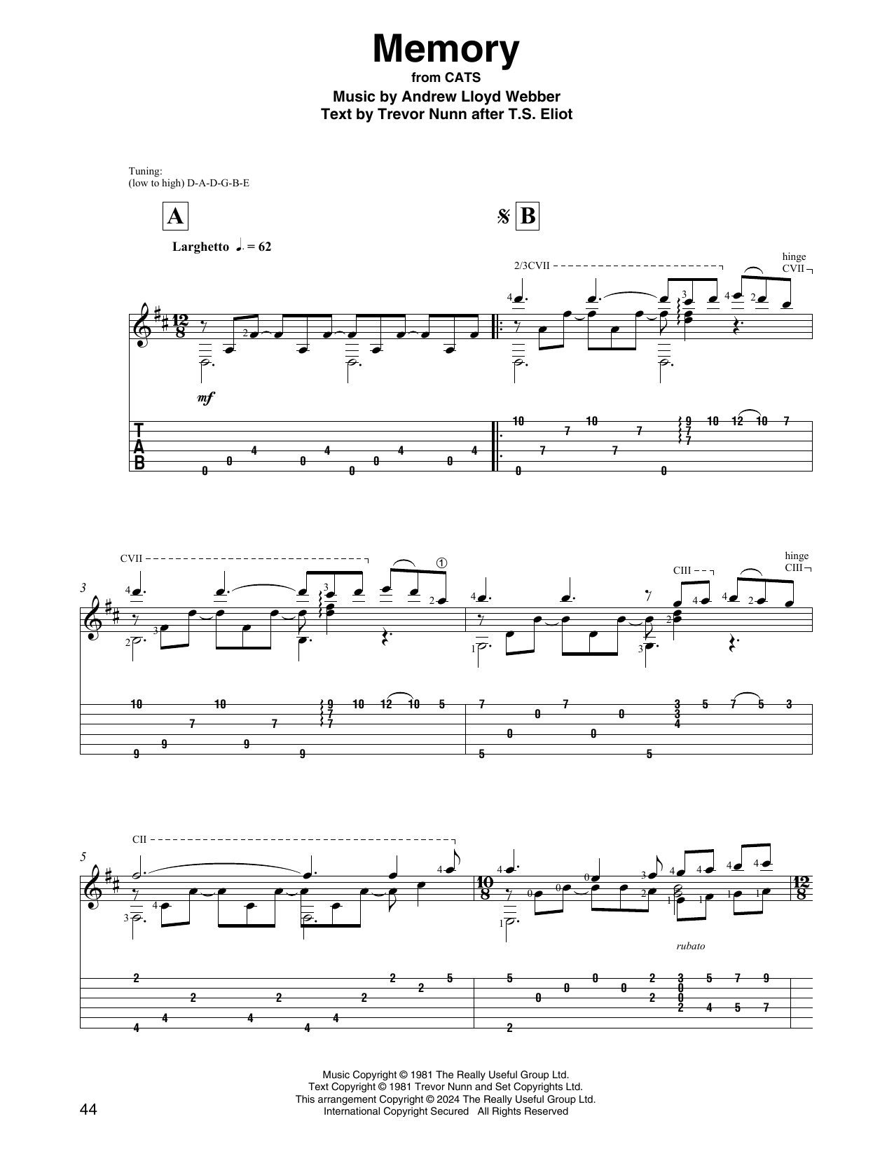 Barbra Streisand Memory (from Cats) (arr. David Jaggs) sheet music notes and chords. Download Printable PDF.