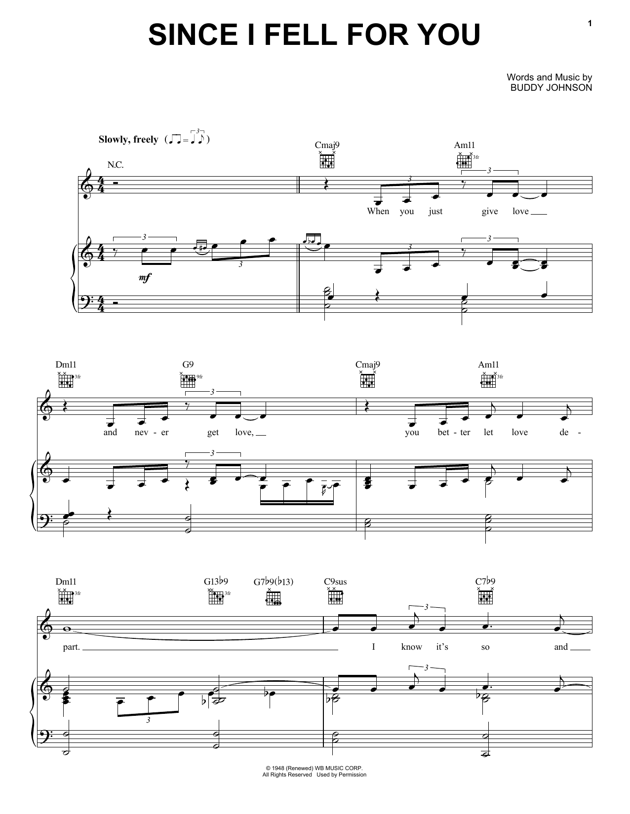 Barbra Streisand Since I Fell For You sheet music notes and chords. Download Printable PDF.