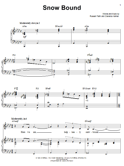 Learn to play Barbra Streisand Snow Bound sheet music for Piano, Vocal & Guitar Chords (Right-Hand Melody) in minutes. Price: 7.8900$ Barbra Streisand Snow Bound sheet music notes and chords arranged for Piano, Vocal & Guitar Chords (Right-Hand Melody)